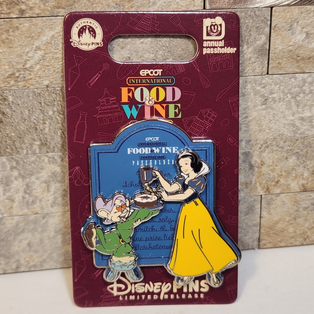 Disney Epcot Food & Wine 2020 Snow White Dopey Passholder Pin Limited Release